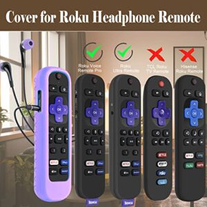 3Pack Case for Roku Headphone Remote, Battery Cover for Roku Voice Pro Remote, Rechargeable Control with Headphone Jack Silicone Sleeve Skin Glow in The Dark