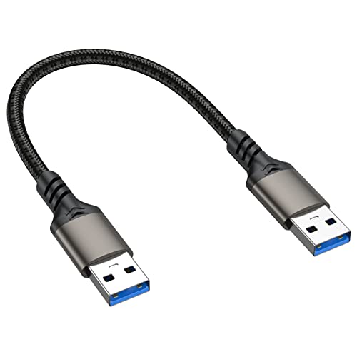 USB to USB Cable 1 Feet, USB 3.0 Male to Male Cable USB A to A Cable Cable Cord for Data Transfer Compatible with Hard Drive, Laptop, Monitor, TV, DVD Player, Camera and More