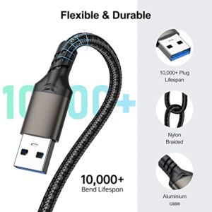 USB to USB Cable 1 Feet, USB 3.0 Male to Male Cable USB A to A Cable Cable Cord for Data Transfer Compatible with Hard Drive, Laptop, Monitor, TV, DVD Player, Camera and More