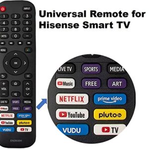 Replacement for Hisense-TV-Remote, EN2B30H Remote Compatible with All Hisense 4K LED HD UHD VIDAA Smart TVs