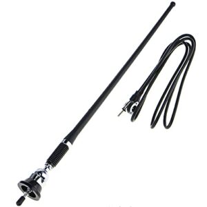 nc 16.9 inch car fm am radio antenna, flexible mast radio fmam antenna universal car stereo auto roof fender radio am fm wing mount signal aerial antenna with antenna extension cable