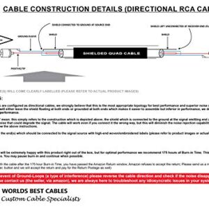 WORLDS BEST CABLES 4 Foot RCA Cable Pair - Made with Canare L-4E6S, Star Quad, Audio Interconnect Cable and Amphenol ACPR Gold RCA Connectors – Directional Design - Custom Made