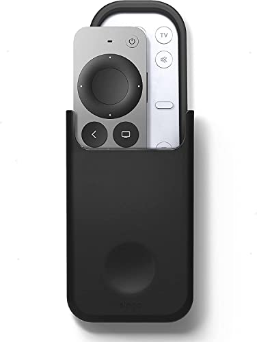 elago Universal Remote Holder Mount Compatible with Apple TV Remote and All Other Remote Controls - Reusable Gel Pad or Screw Mounting Options, Available Wired Charging [ Medium ] [Black]