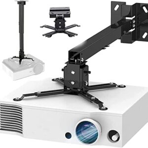 AodoT Universal Ceiling Projector Mount, Projection Mount Adjustable with Extending Arms for Regular and Mini Projectors