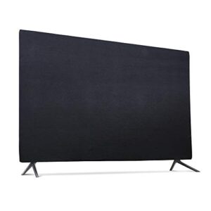 Indoor TV Set Cover, Soft Lycra Fabric Universal 55“ Flat Screen Dust-proof Protector (55", Black)