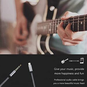 Lightning to 6.35mm 1/4 inch TRS Audio Stereo Cable for iPhone 12/11/X/XS/XR/8/7/iPad/iPod, Amplifier, Speaker, Headphone, Mixing Console 6.6Feet