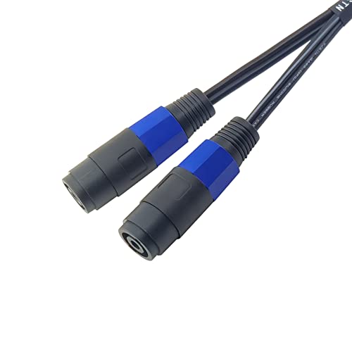 WJSTN speakon splitter Cable ，1 male to 2 female speaker Break Out Cable， Speakon Male to Dual Female Adapter Cable，2Pack