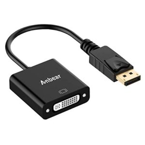 anbear displayport to dvi adapter, display port to dvi-d adapter (male to female) compatible with computer,desktop,laptop,pc