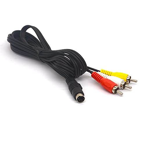 GLHONG 4 Pin S-Video Male to 3 RCA Male Cable Conversion Cord to Connect PC Laptops with 4-Pin S-Video Jacks to TV