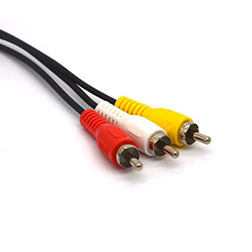 GLHONG 4 Pin S-Video Male to 3 RCA Male Cable Conversion Cord to Connect PC Laptops with 4-Pin S-Video Jacks to TV