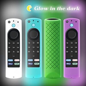 Universal Firestick Remote Cover Glow in The Dark - TV Stick 4k Remote Cover 2nd/3rd Gen, Firestick Remote Case Anti Slip Silicone Sleeve (White)