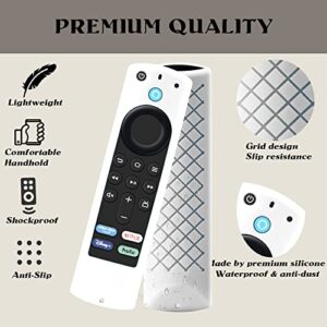 Universal Firestick Remote Cover Glow in The Dark - TV Stick 4k Remote Cover 2nd/3rd Gen, Firestick Remote Case Anti Slip Silicone Sleeve (White)