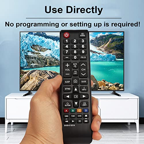 2 Packs BN59-01301A Remote Control for Samsung UA43NU7090 UN55NU7100 UN58NU7100 Smart 4K Ultra HDTV LED LCD 3D TVs, for BN59-01199F BN59-01289A Remote Controller Replacement with Batteries