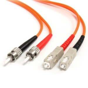 startech.com 1m fiber optic cable – multimode duplex 62.5/125 – lszh – st/sc – om1 – st to sc fiber patch cable (fibstsc1)