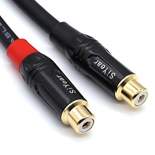 SiYear Dual RCA to 1/4" Cable，6.35mm (1/4 inch) Male Stereo to 2RCA Female Y Splitter Adapter Cable（5Feet