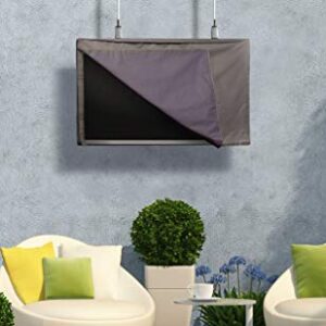 Lish Outdoor TV Cover with Front Flap Weatherproof Material (30" - 32", Grey)