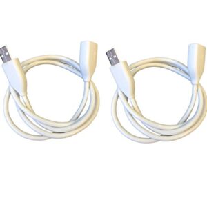 USB 2.0 Male to Female 3 Foot Extension Cable | White 36" inch Extension Cables for phone charger, Tablet, Computer USB Ports - Pack of 2