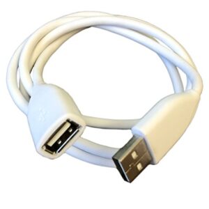 USB 2.0 Male to Female 3 Foot Extension Cable | White 36" inch Extension Cables for phone charger, Tablet, Computer USB Ports - Pack of 2