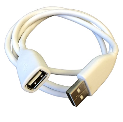 USB 2.0 Male to Female 3 Foot Extension Cable | White 36" inch Extension Cables for phone charger, Tablet, Computer USB Ports - Pack of 2