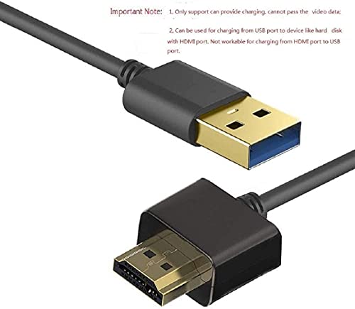 USB to HDMI Cable, Ankky USB 2.0 Male to HDMI Male Charger Cable Splitter Adapter - 0.5M/1.64ft