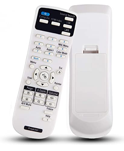 Universal Remote Control Replacement for Epson Home Cinema 8350 2150 2100 2000 2250 3020 Powerlite 93 485W 525W 5535U EB EX EX5280 EX3212 VS H BrightLink 455wi EMP- Series Projectors