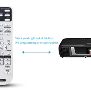 Universal Remote Control Replacement for Epson Home Cinema 8350 2150 2100 2000 2250 3020 Powerlite 93 485W 525W 5535U EB EX EX5280 EX3212 VS H BrightLink 455wi EMP- Series Projectors