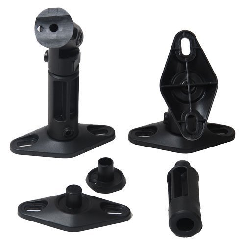 VideoSecu 4 Black Universal Satellite Speaker Mounts / Brackets for Walls and Ceilings 1VE (Black, 4 Pack)