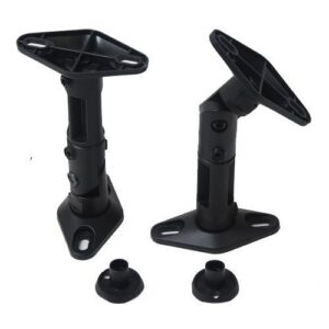 VideoSecu 4 Black Universal Satellite Speaker Mounts / Brackets for Walls and Ceilings 1VE (Black, 4 Pack)