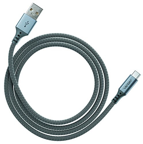 Ventev Chargesync Alloy Cable | Type A-C, Supports Rapid Rate Charging up to 3A, Transfers Data to Most PC or MAC, Ultra-Sleek Aluminum Housing, No-Fray Durability, Rapid Charging | 4ft Steel Gray