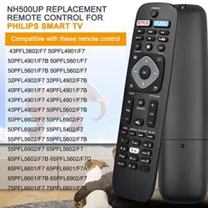 uniplay Replacement for Philips TV Controller 50PFL5604/F7 Remote Compatible with Philips LED LCD 4K UHD Smart TV 55PFL5602 43PFL4902 65PFL6902 43PFL5602 65PFL6601 75PFL6601 65PFL560 (NH500UP)