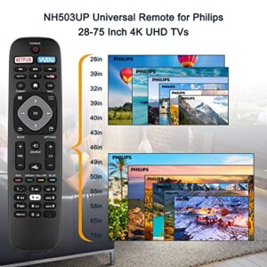 uniplay Replacement for Philips TV Controller 50PFL5604/F7 Remote Compatible with Philips LED LCD 4K UHD Smart TV 55PFL5602 43PFL4902 65PFL6902 43PFL5602 65PFL6601 75PFL6601 65PFL560 (NH500UP)