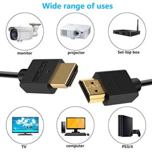 Pasow 4K HDMI Cable Ultra Thin Male to Male 36AWG High Speed Slim Cable (1.5FT/0.5M)