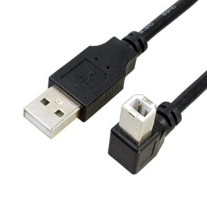 traovien usb printer cable, 3.3ft usb type a to type b cable, usb 2.0 a male to b male 90 degree printer usb cord for hp, canon, dell, epson, lexmark and more printers(1m) (down)
