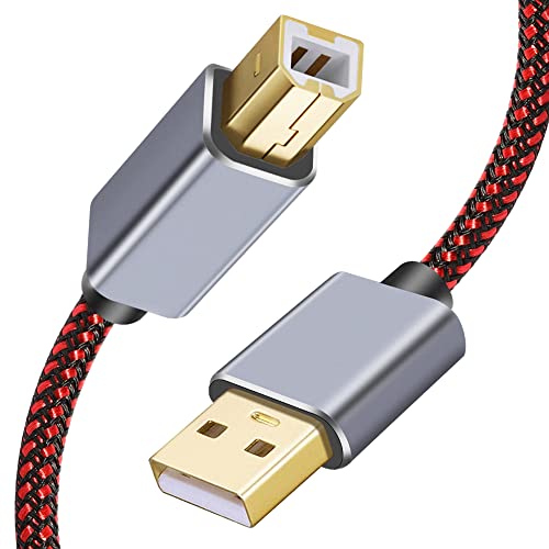 Printer Cable 1.5Ft, USB Printer Cable 2.0 Type A Male to B Male Cable Scanner Cord High Speed Compatible with HP, Canon, Dell, Lexmark, Xerox, Samsung etc (1.5Ft)