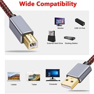 Printer Cable 1.5Ft, USB Printer Cable 2.0 Type A Male to B Male Cable Scanner Cord High Speed Compatible with HP, Canon, Dell, Lexmark, Xerox, Samsung etc (1.5Ft)