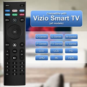 Universal Remote Control for All Vizio Smart TV, XRT140 for VIZIO All LED LCD HD 4K UHD HDR Smart TVs, Replacement XRT136 Smartcast D-Series E-Series M-Series P/PX-Series V-Series, No Setup Required