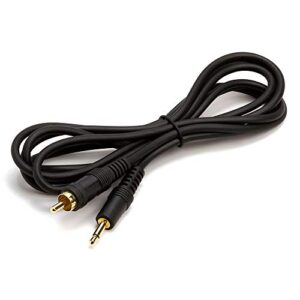 cmple – 6ft black audio cable 3.5mm 1/8 inch mono male to rca mono male connectors (gold plated) – 6 feet