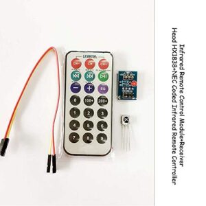 KOOBOOK 2Sets HX1838 NEC Infrared IR Remote Control Sensor Module IR Receiver Module DIY Kit for arduino