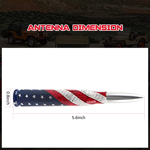 Short Radio Antenna, American Flag Design JK Antenna 5.5 Inch Antenna Toppers Aluminum Truck Antenna Compatible with Jeep Wrangler JK JL 2007-2022 …
