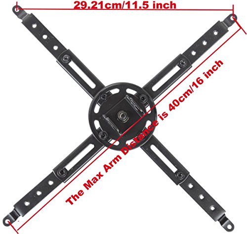 VideoSecu LCD DLP Tilt Swivel Sloped Projector Ceiling Mount Bracket Fit Flat and Vaulted Ceiling PJ1B WU7