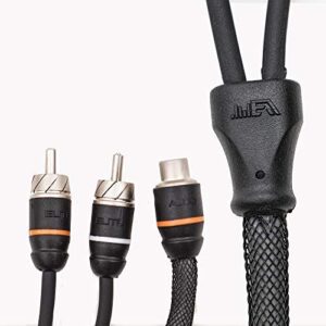 elite audio ea-prmy2m premium series 100% ofc copper rca interconnects stereo y cable, (2 male to 1 female rca y-adapter splitter audio cable, double-shielded with noise reduction)