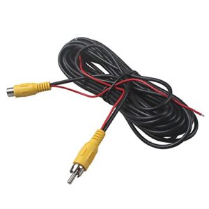 hitcar rca male to female car reverse rear view parking camera video audio extension cord cable with detection trigger wire 10 meters 32ft