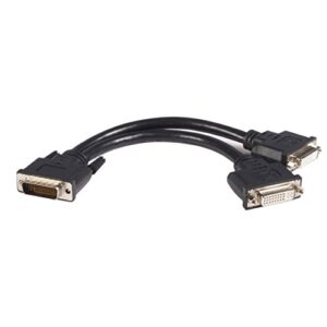startech.com dms 59 to dual dvi i – 8in – dms 59 to 2x dvi – y cable – dvi splitter cable – monitor splitter cable – dms 59 cable (dmsdvidvi1),black