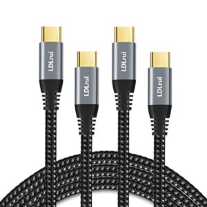 usb c to usb c cable [3ft 2-pack], usb 3.1 type c 10gbps data transfer adapter 4k video/monitor 100w pd fast charging cord compatible with samsung galaxy s21, macbook, ipad, google pixel, dell xps