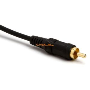 6ft Black Audio Cable 3.5mm Mono Male to RCA Mono Male Connectors