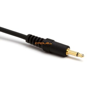 6ft Black Audio Cable 3.5mm Mono Male to RCA Mono Male Connectors