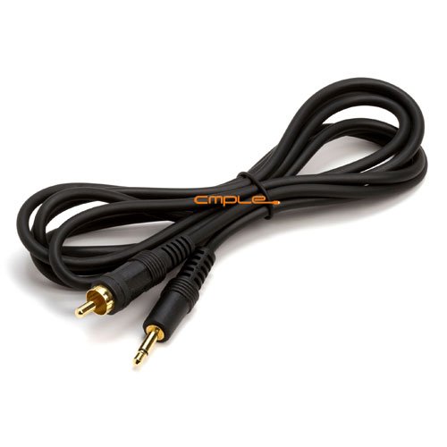 6ft Black Audio Cable 3.5mm Mono Male to RCA Mono Male Connectors