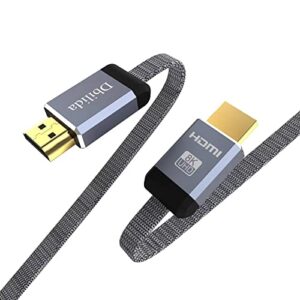 dbilida 8k flat hdmi cable 10ft 2pack, nylon braided hdmi 2.1 cable supports 4k@120hz, 8k@60hz, 48gbps earc, dynamic hdr, hdcp 2.2 & 2.3 compatible with dts:x, dolby vision, ps5/ps4, x-box series x