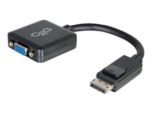c2g mini display port cable, display port to vga, male to female, black, 8 inches, cables to go 54323