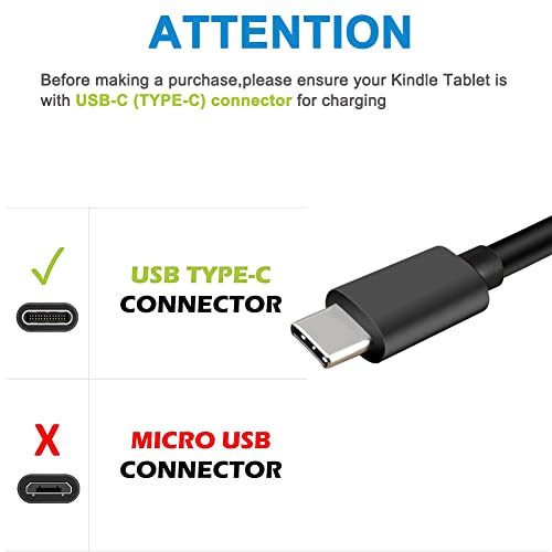 USB C Charger Cable for Fire HD 8 HD 10 9th 10th 11th Generation 2019 2020 2021 Release,Kids Edition,Samsung Galaxy S10,BlackBerry key2,Moto G6,LG G7,Type-C Charging Cord Compatible with Kindle Tablet